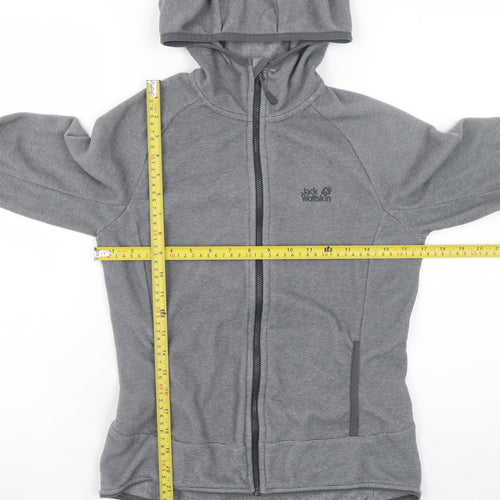 Jack Wolfskin Unisex Grey Full Zip Hoodie Size S Lightweight Outdoor