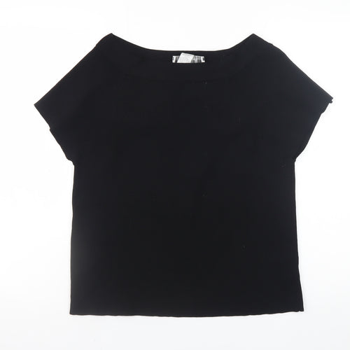 Nine & Company Women’s Black XL Boat Neck Short Sleeve Pullover Jumper