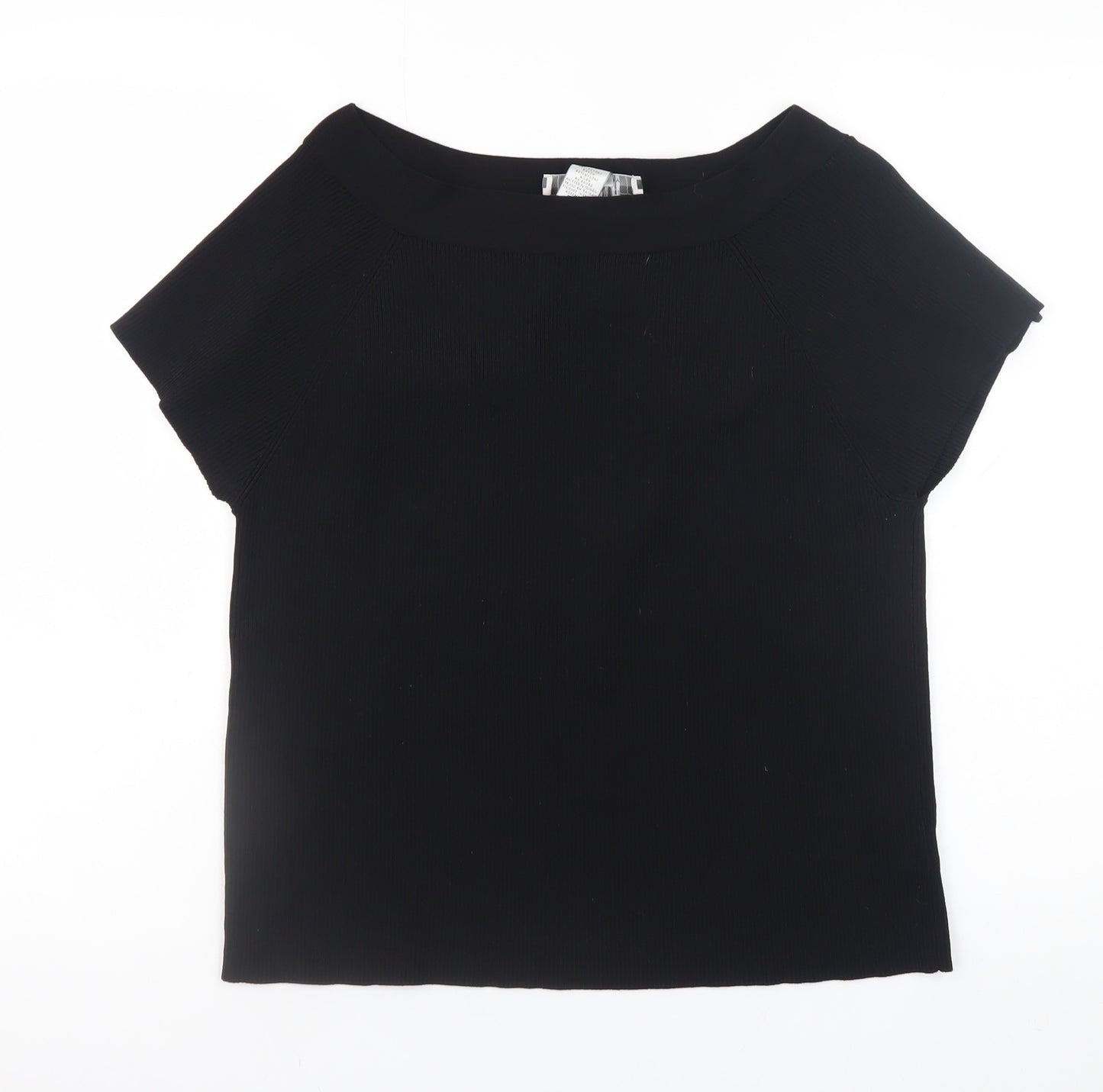 Nine & Company Women’s Black XL Boat Neck Short Sleeve Pullover Jumper