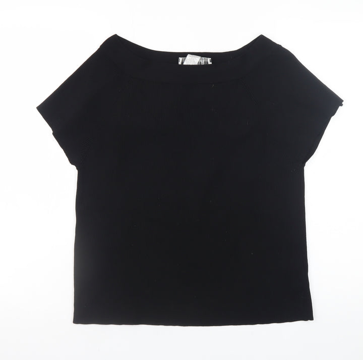 Nine & Company Women’s Black XL Boat Neck Short Sleeve Pullover Jumper