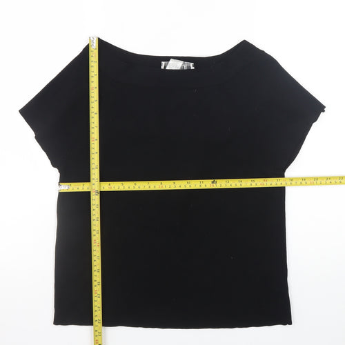 Nine & Company Women’s Black XL Boat Neck Short Sleeve Pullover Jumper