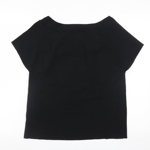 Nine & Company Women’s Black XL Boat Neck Short Sleeve Pullover Jumper