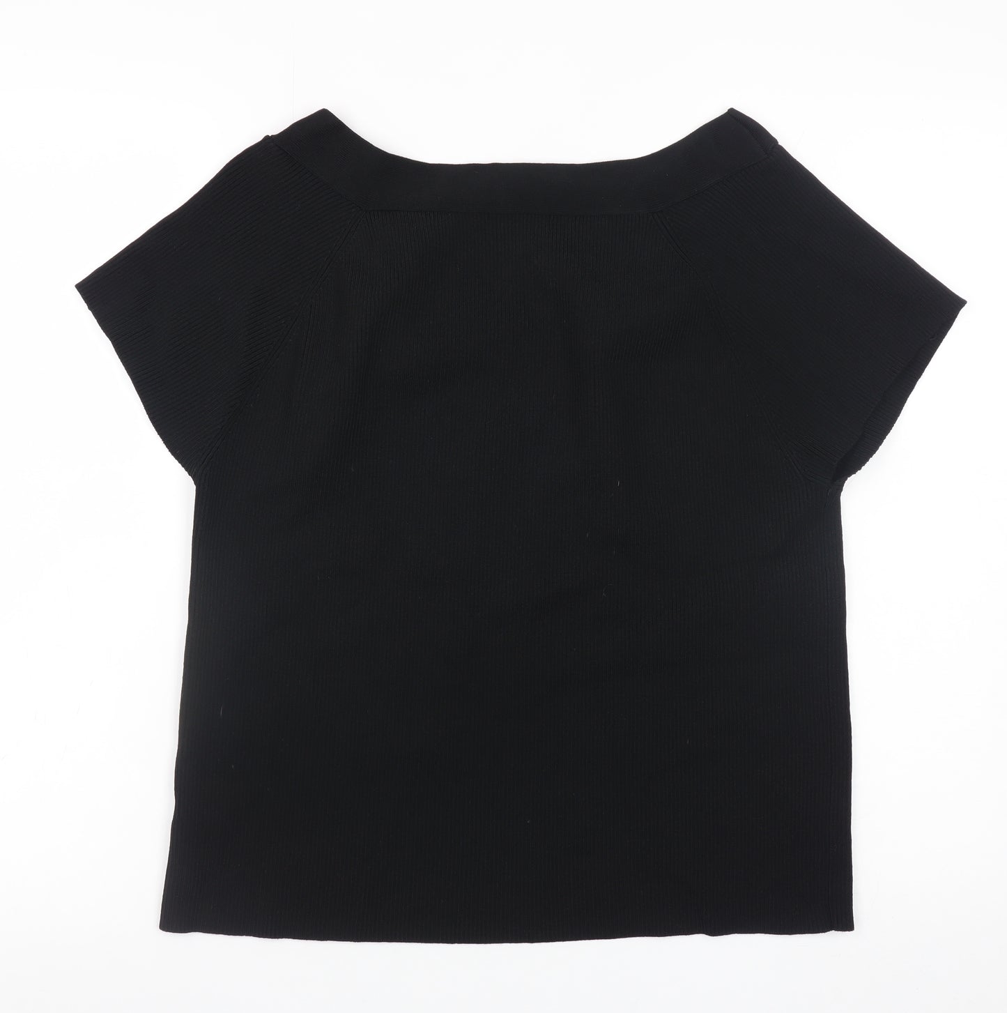 Nine & Company Women’s Black XL Boat Neck Short Sleeve Pullover Jumper