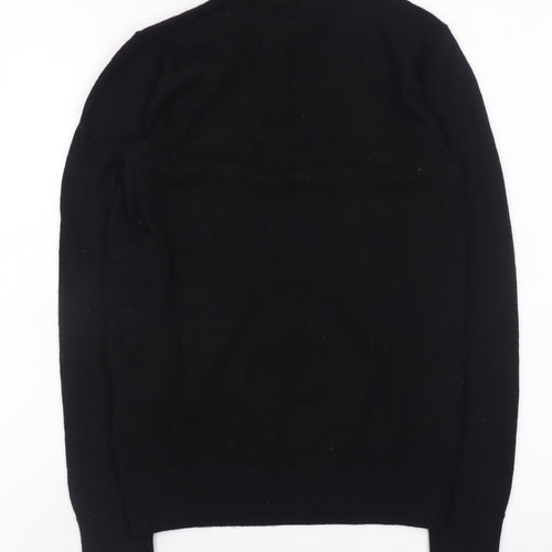 Ralph Lauren Men's Black V-Neck Merino Wool Jumper M