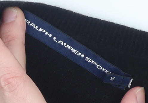 Ralph Lauren Men's Black V-Neck Merino Wool Jumper M
