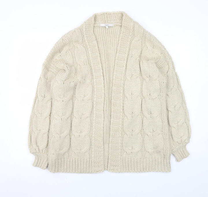 Next Women Ivory Cable-Knit Open Cardigan XS Acrylic Winter Jumper