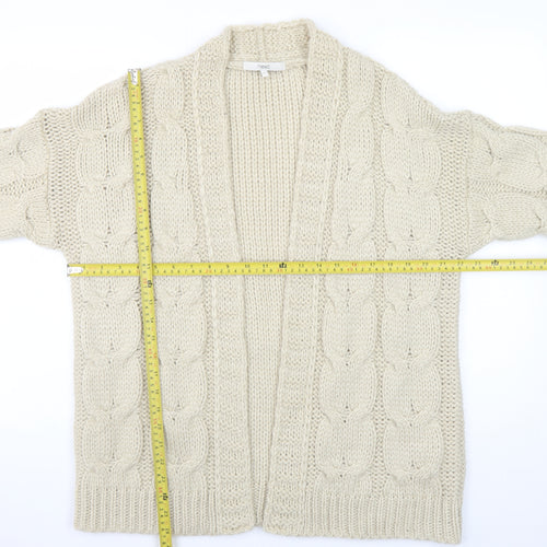 Next Women Ivory Cable-Knit Open Cardigan XS Acrylic Winter Jumper