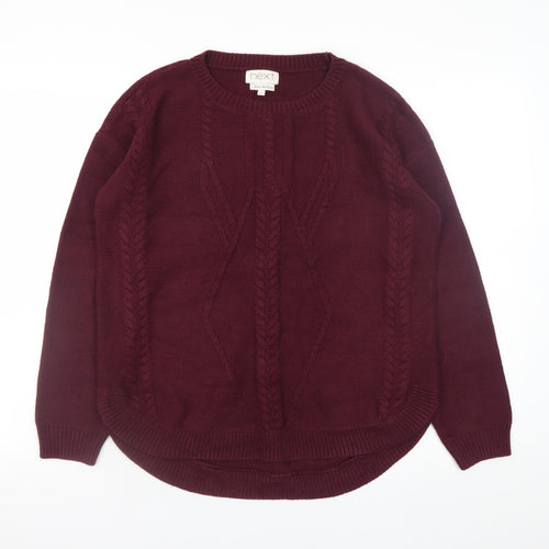 Next Women's Red Cable-Knit Cotton Blend Jumper Size 10