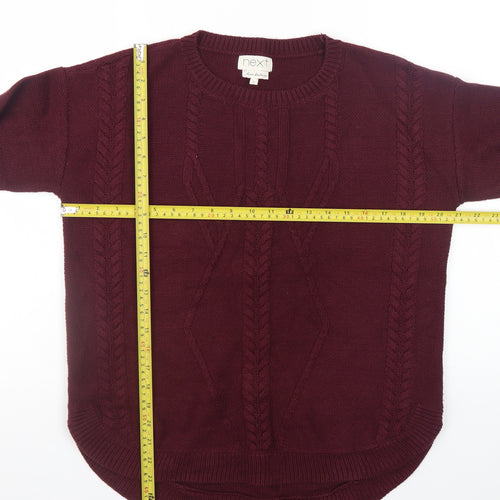 Next Women's Red Cable-Knit Cotton Blend Jumper Size 10