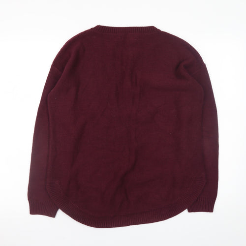 Next Women's Red Cable-Knit Cotton Blend Jumper Size 10