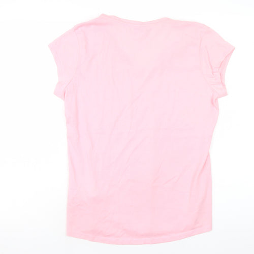 Lee Cooper Womens Pink V-Neck Short Sleeve Basic T-Shirt Size 12