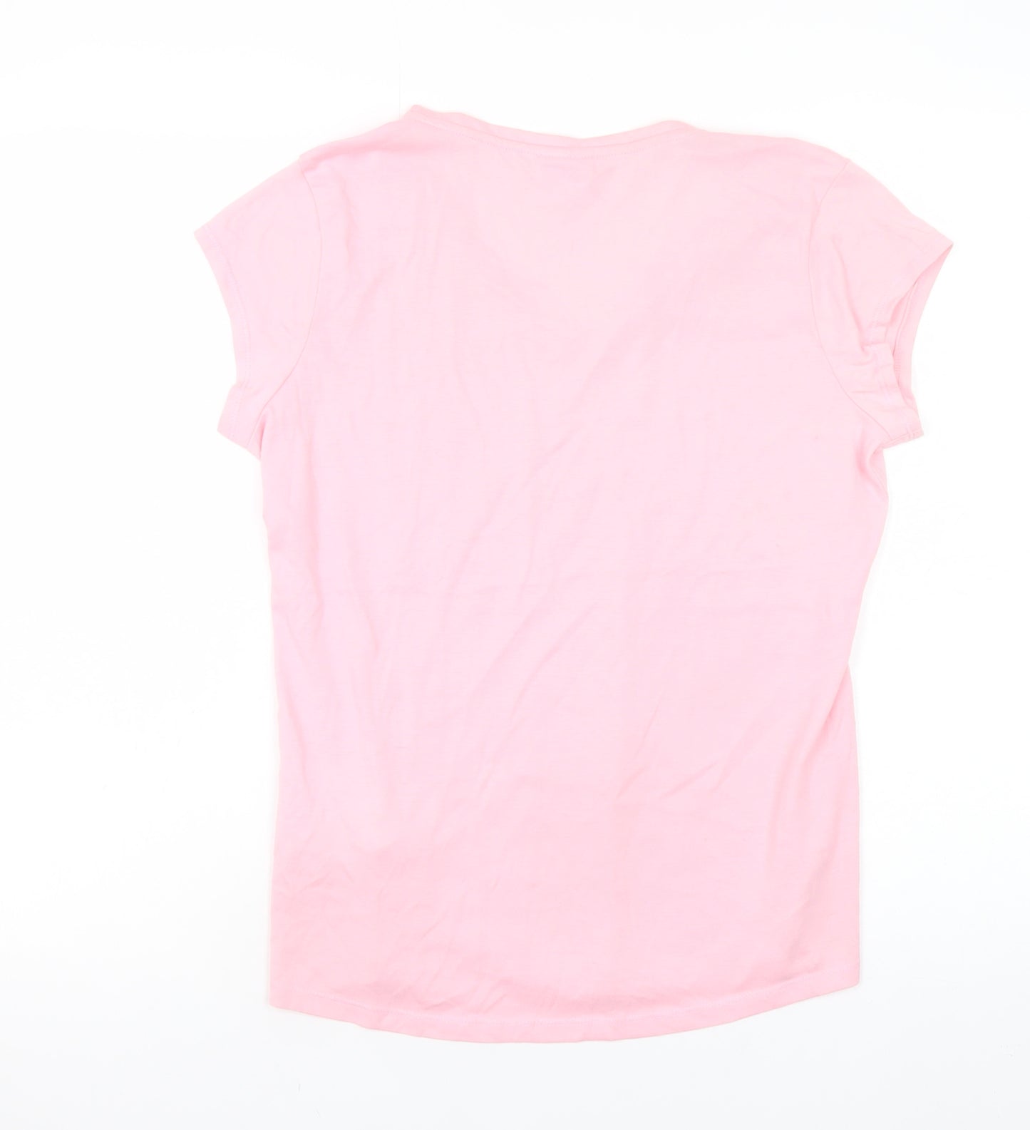 Lee Cooper Womens Pink V-Neck Short Sleeve Basic T-Shirt Size 12