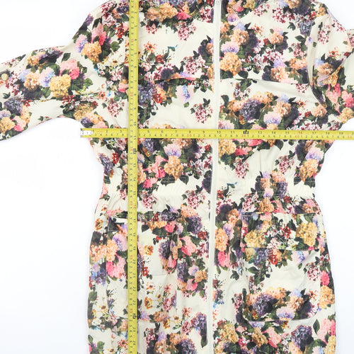 Brave Soul Womens Multicoloured Floral Lightweight Zip Jacket Size 10