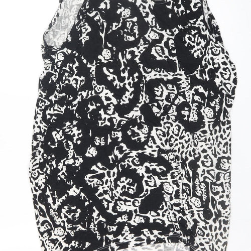 Dorothy Perkins Women's Black Animal Print Sleeveless Tank Dress Size 10