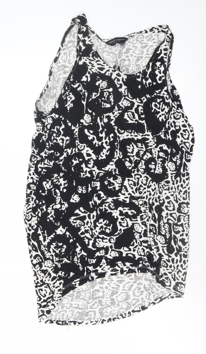 Dorothy Perkins Women's Black Animal Print Sleeveless Tank Dress Size 10