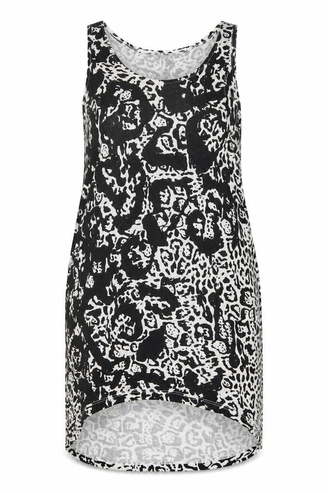 Dorothy Perkins Women's Black Animal Print Sleeveless Tank Dress Size 10