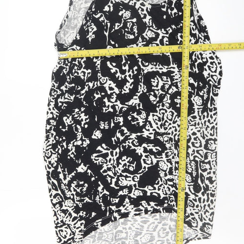 Dorothy Perkins Women's Black Animal Print Sleeveless Tank Dress Size 10