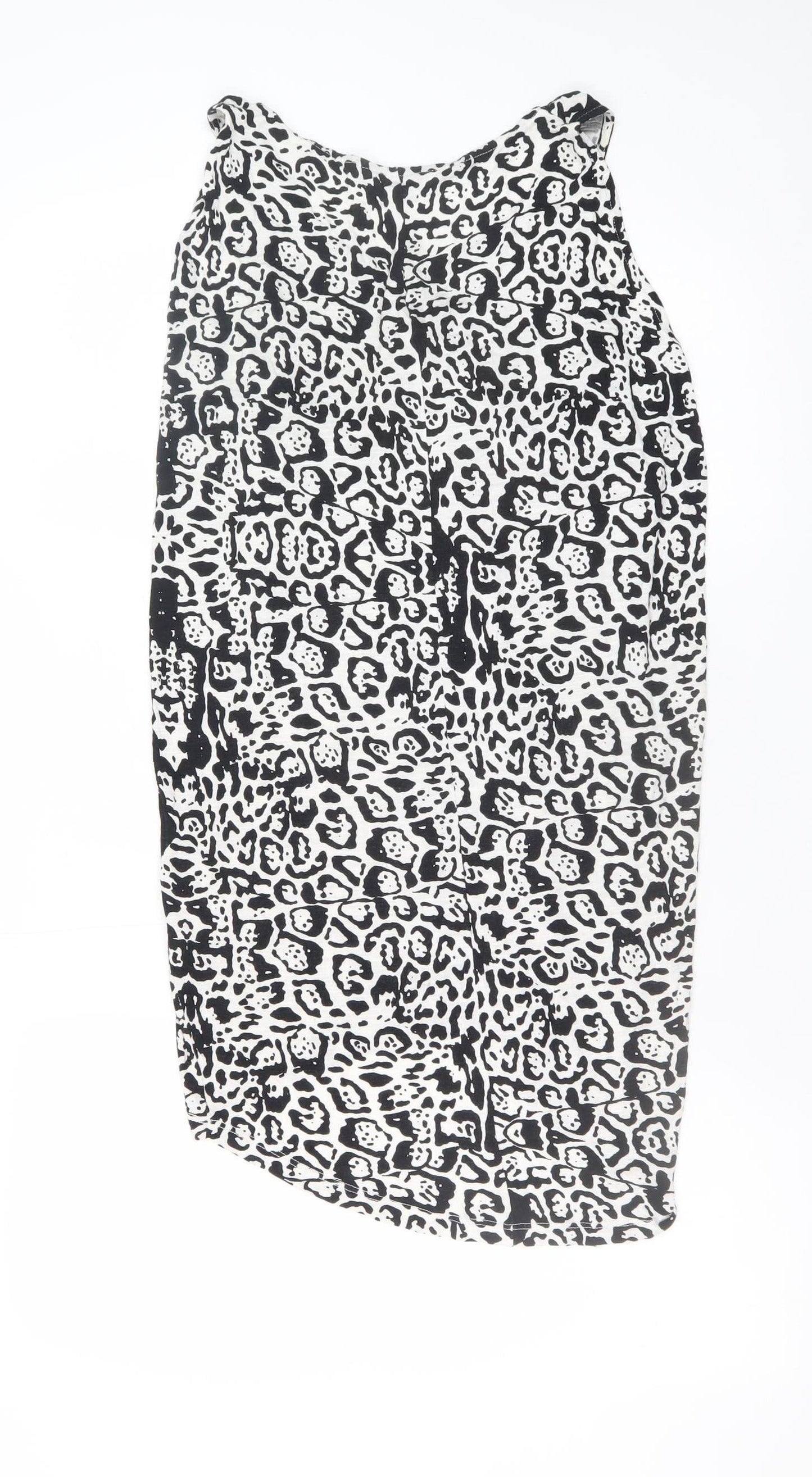 Dorothy Perkins Women's Black Animal Print Sleeveless Tank Dress Size 10