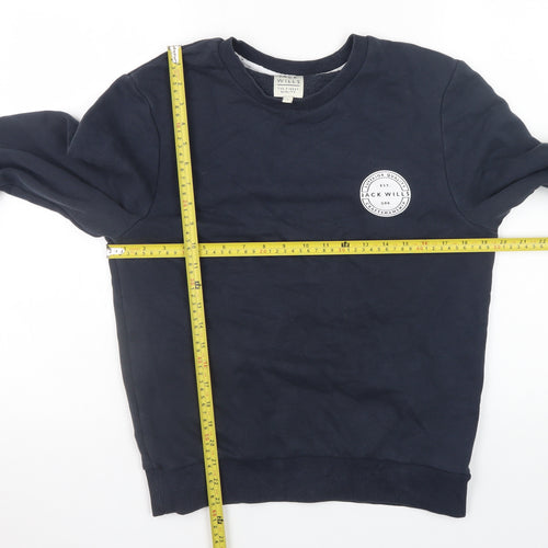 Jack Wills Women's Navy Blue Crew Neck Sweatshirt Small