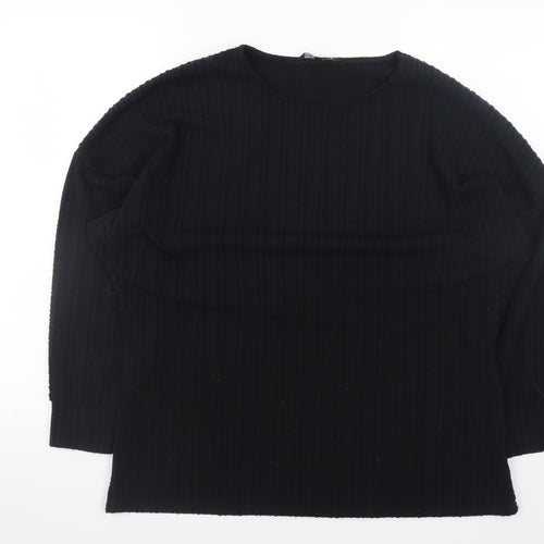 Peacocks Women’s Black Long Sleeve Stretch Knit Top L