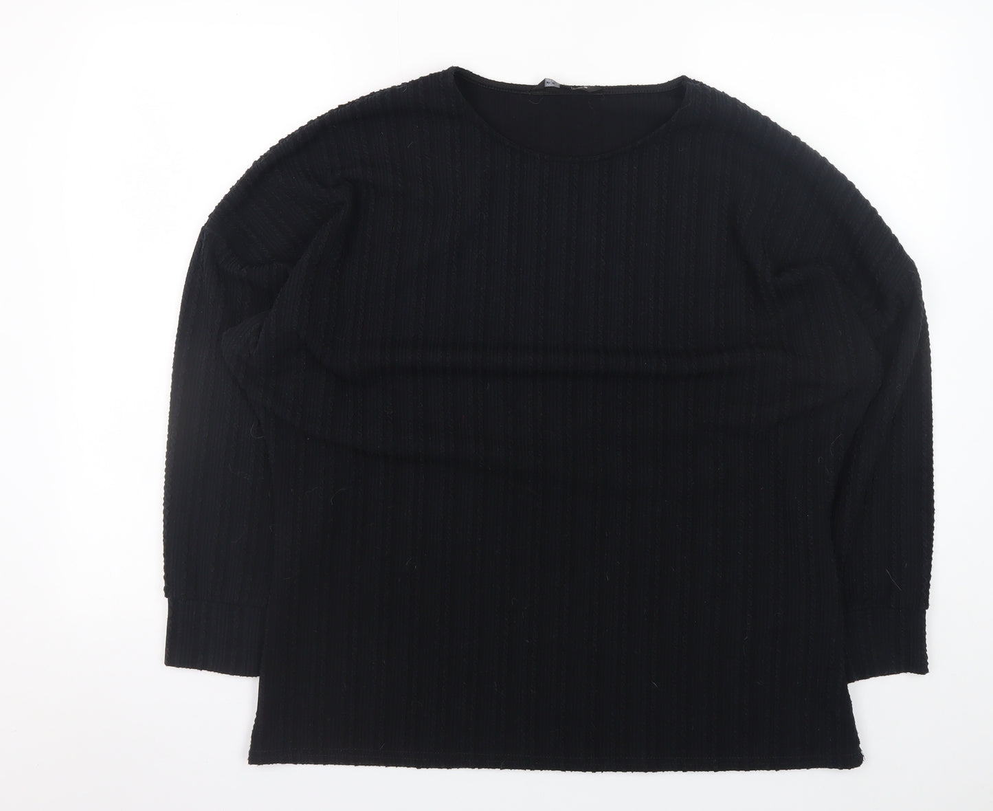 Peacocks Women’s Black Long Sleeve Stretch Knit Top L
