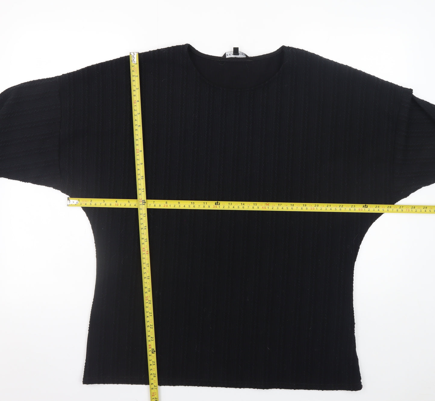 Peacocks Women’s Black Long Sleeve Stretch Knit Top L