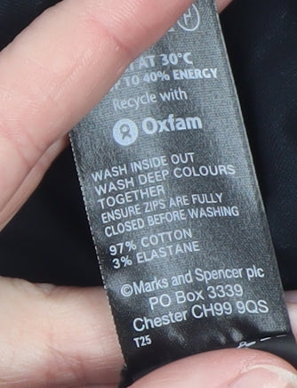 Marks and Spencer Women Black Pink Sheath Dress Size 10 Short Sleeve V-Neck
