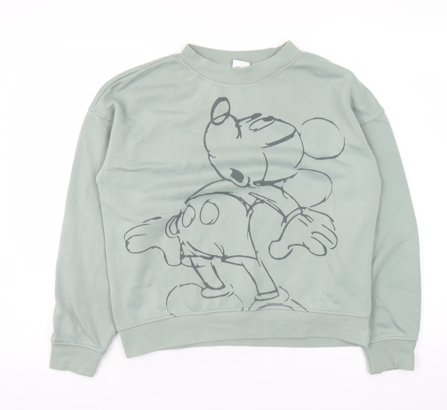 Disney Women’s Green Mickey Mouse XS Sweatshirt Crew Neck Pullover