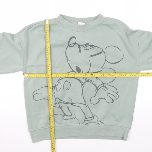 Disney Women’s Green Mickey Mouse XS Sweatshirt Crew Neck Pullover