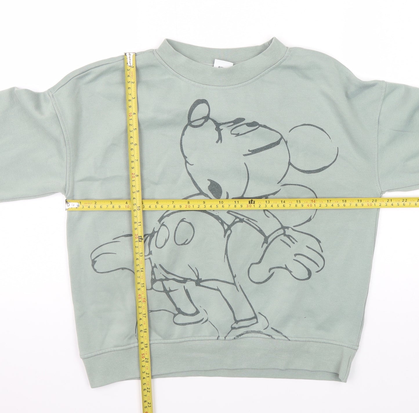 Disney Women’s Green Mickey Mouse XS Sweatshirt Crew Neck Pullover