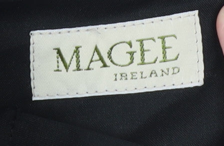 Magee Ireland Womens Black Formal Wool Blend Straight Trousers Size 14