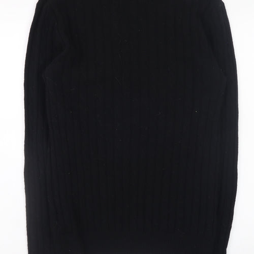 Jack Wills Men's Black Wool Crew Neck Cable Knit Jumper S