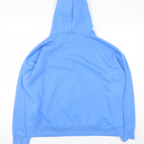 New Look Men's Blue Pullover Hoodie Size L Regular Fit Cotton Blend