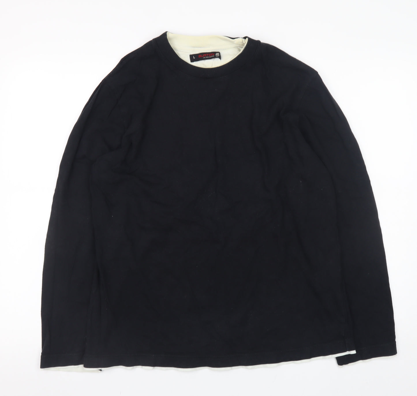 Burton Men's Black Cotton Crew Neck Pullover Sweatshirt Size L