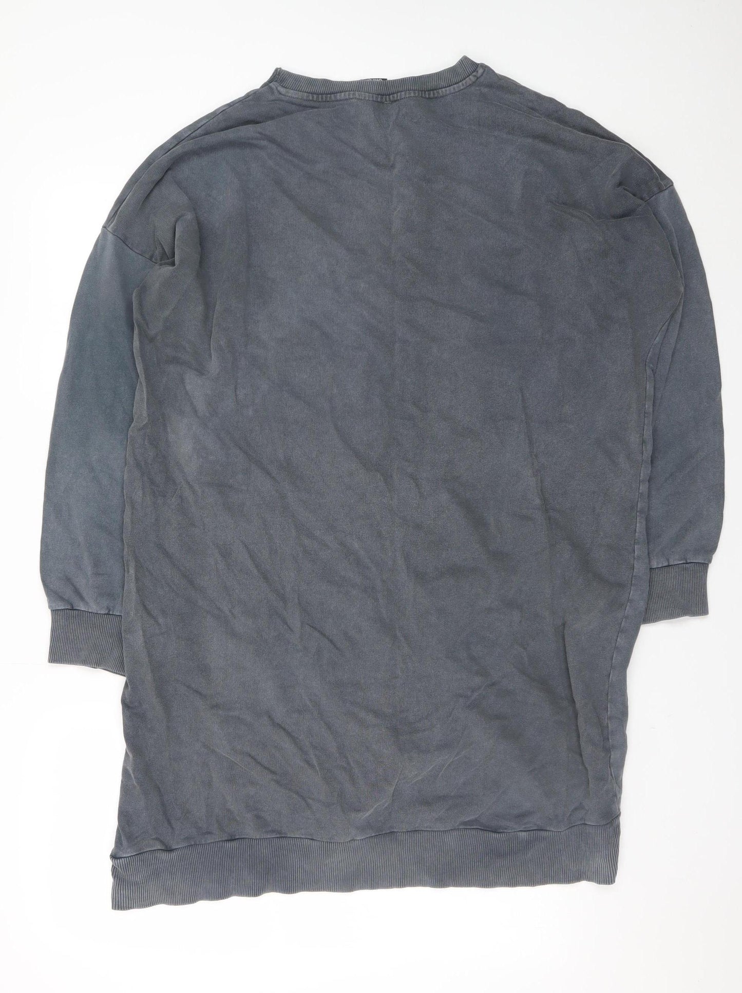 George Women Grey Mickey Mouse Long Sleeve T-Shirt Dress Size 18