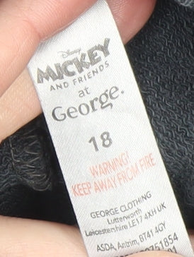 George Women Grey Mickey Mouse Long Sleeve T-Shirt Dress Size 18