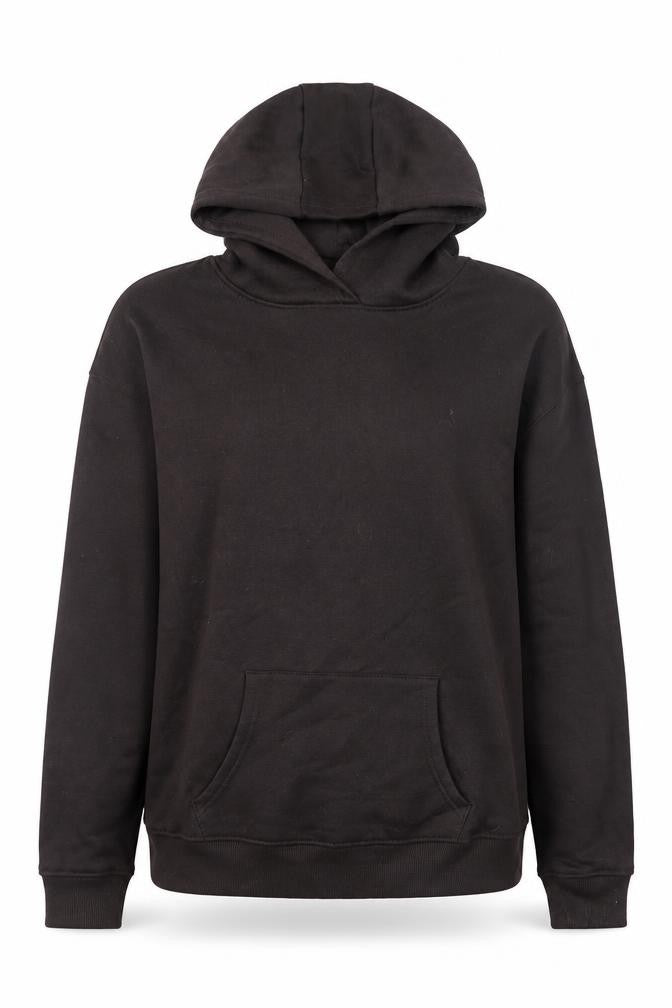 Front view of Primark Cares Women’s Black Pullover Hoodie L Cotton Blend