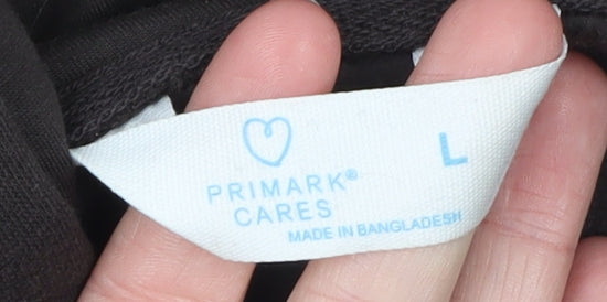 Primark Cares Women’s Black Pullover Hoodie L Cotton Blend