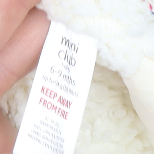 Mini Club Unisex Baby Beige Floral Hooded Snowsuit 6-9 Months Lined Winter