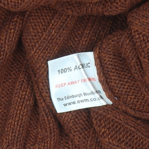 PG Field Men's Brown V-Neck Cable Knit Jumper Size L Classic Acrylic