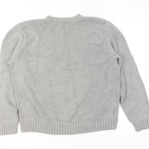 Polo Ralph Lauren Mens Grey XL Cotton V-Neck Jumper