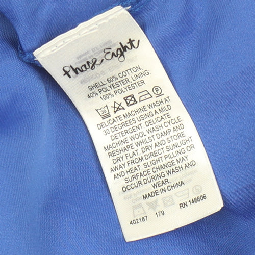 Phase Eight Womens Blue Short Sleeve Cotton Blend Star Jumper Size M