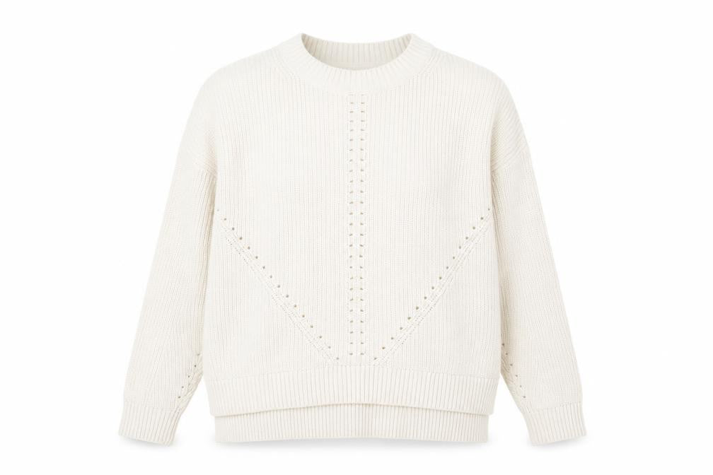 Fat Face Womens Beige Cotton Chunky Knit Crew Neck Jumper Size 14