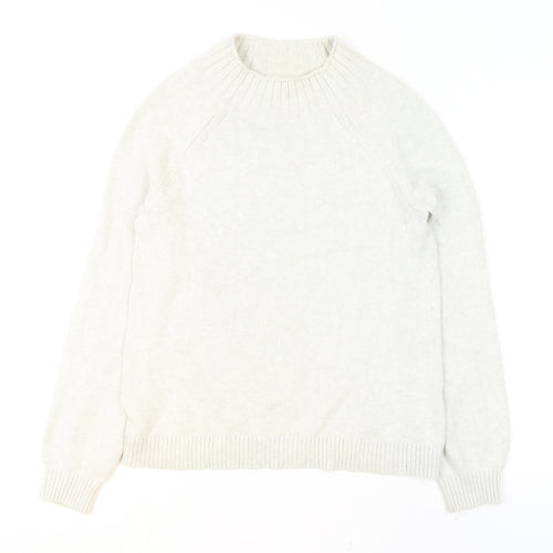 Seasalt Womens Ivory Organic Cotton Crew Neck Jumper UK 8