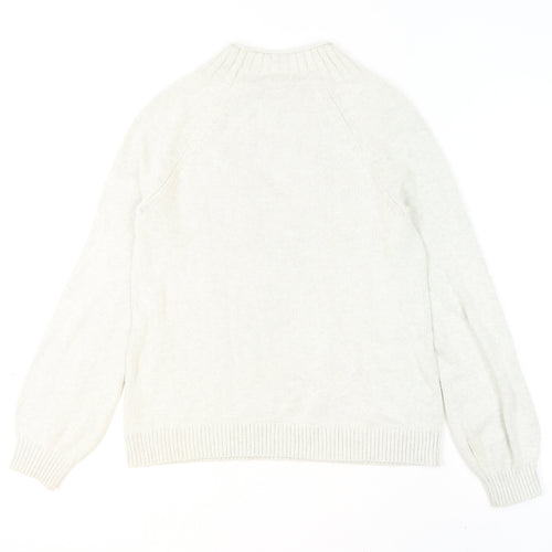 Seasalt Womens Ivory Organic Cotton Crew Neck Jumper UK 8