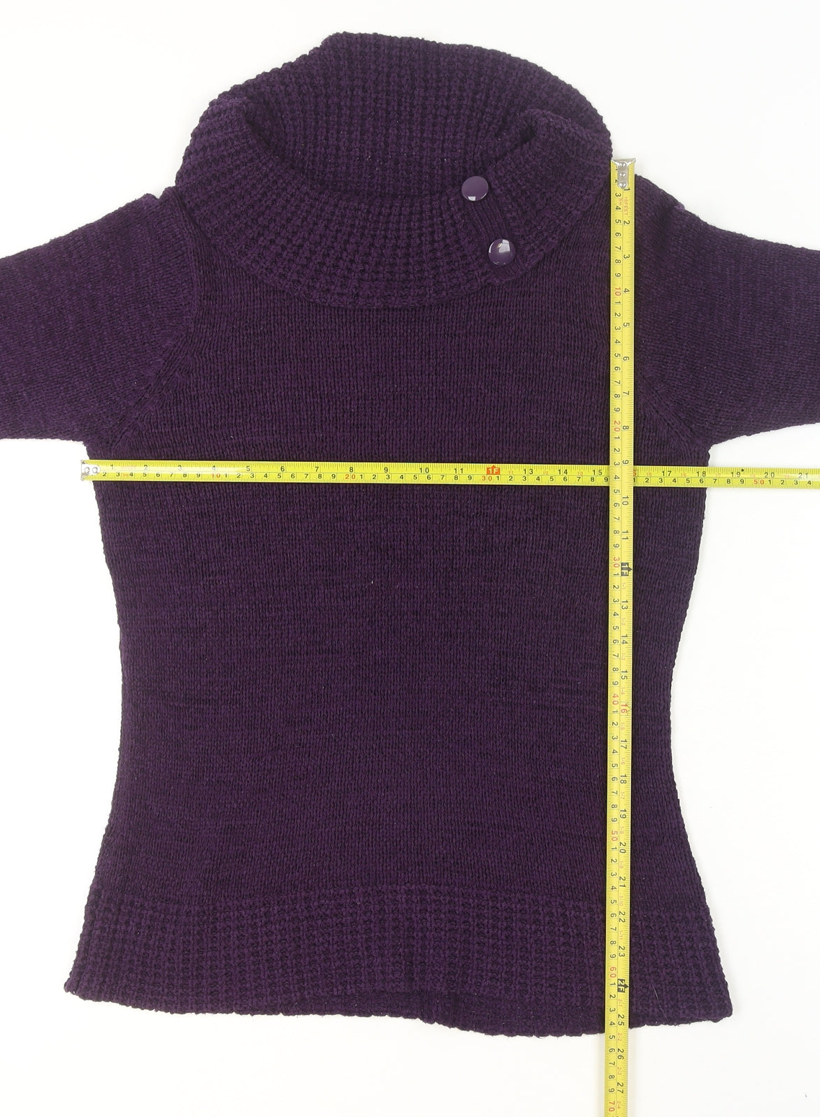 BHS Women’s Purple Cowl Neck Long Sleeve Tunic Jumper Size 12