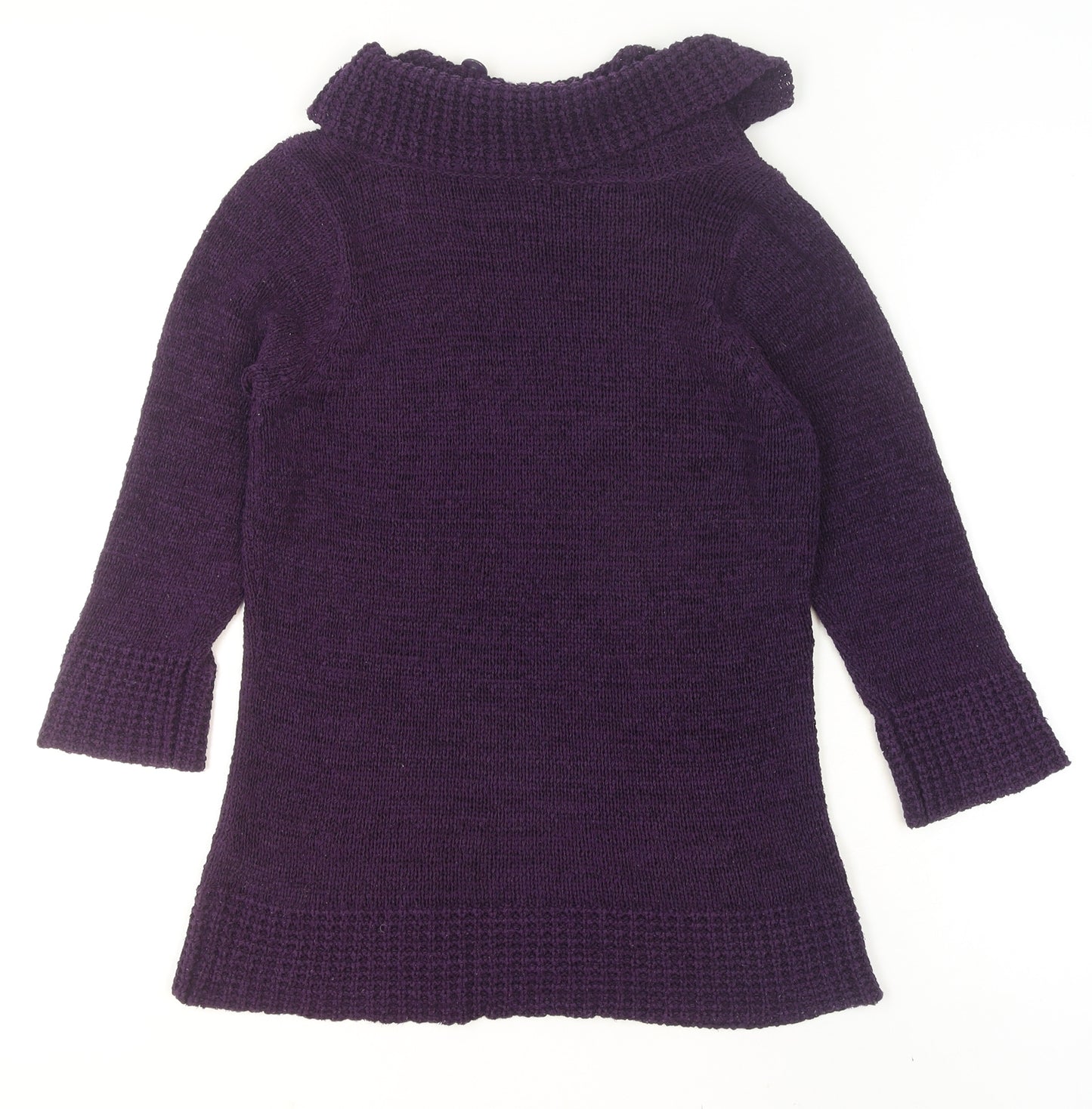 BHS Women’s Purple Cowl Neck Long Sleeve Tunic Jumper Size 12