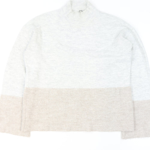 V by Very Women’s Beige Mock Neck Pullover Jumper Size 10