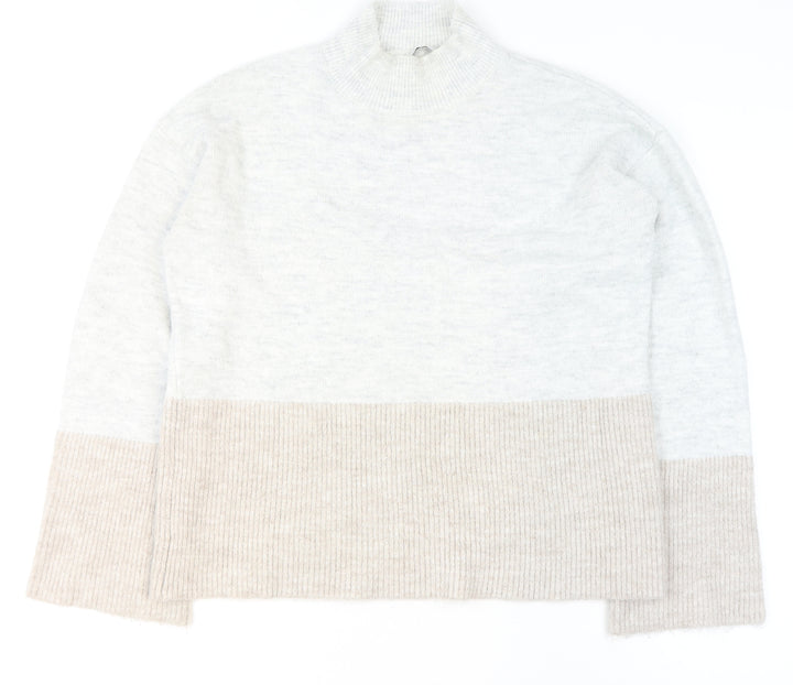 V by Very Women’s Beige Mock Neck Pullover Jumper Size 10