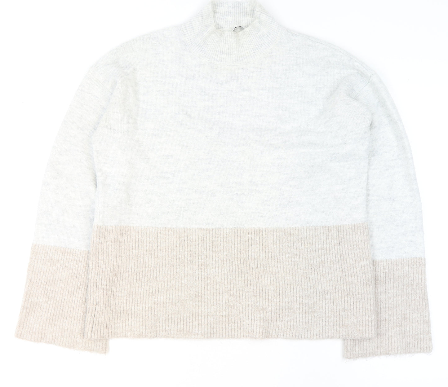 V by Very Women’s Beige Mock Neck Pullover Jumper Size 10